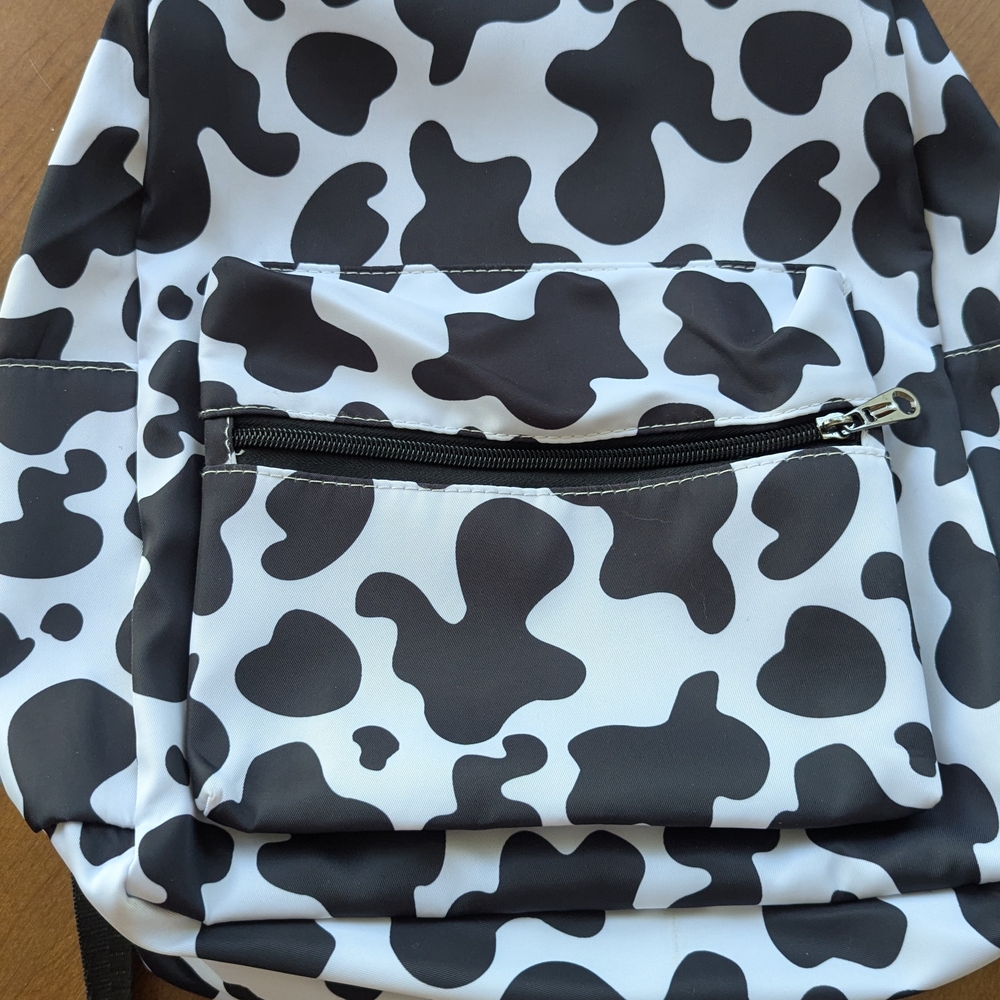 Black and White Cow Print Backpack